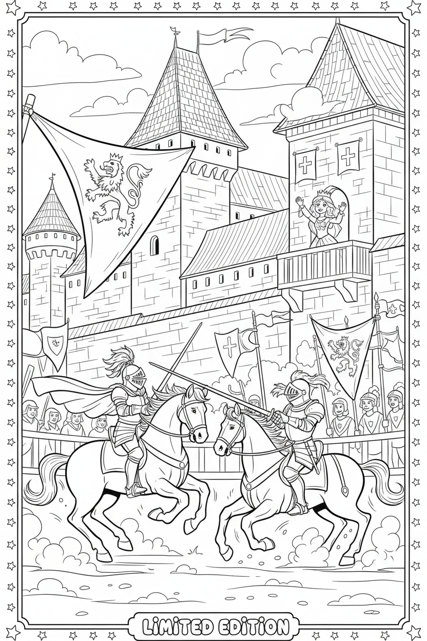 Edycja limitowana – pakiet kolorowanek Malbork – dla dzieci w wieku 6–8 lat, 3 tomy. (ponad 60 ilustracji)